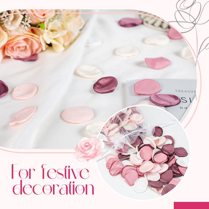 Der Rose 300pcs Artificial Flowers Silk Fake Pink Rose Petals Flower Girl Scatter Pedals for Aisle Centerpieces Table Confetti Party Favors Home Wedding Valentines Proposal Anniversary Decorations - Image 3